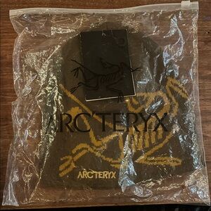 Arc'teryx Dark Brown Beanie with Gold Logo